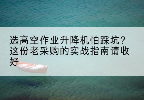 祁县高空作业升降机厂家推荐-选高空作业升降机怕踩坑？这份老采购的实战指南请收好