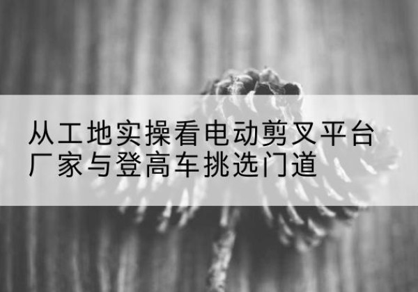 祁县电动剪叉升降平台厂家-从工地实操看电动剪叉平台厂家与登高车挑选门道